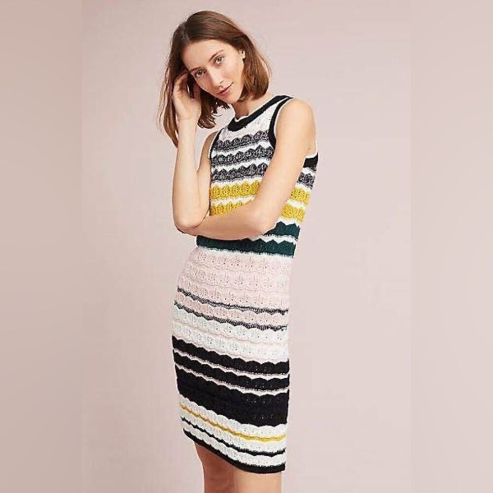 Anthropologie Akemi + Kin Multicolor Sleeveless Crochet Sweater Dress Size S